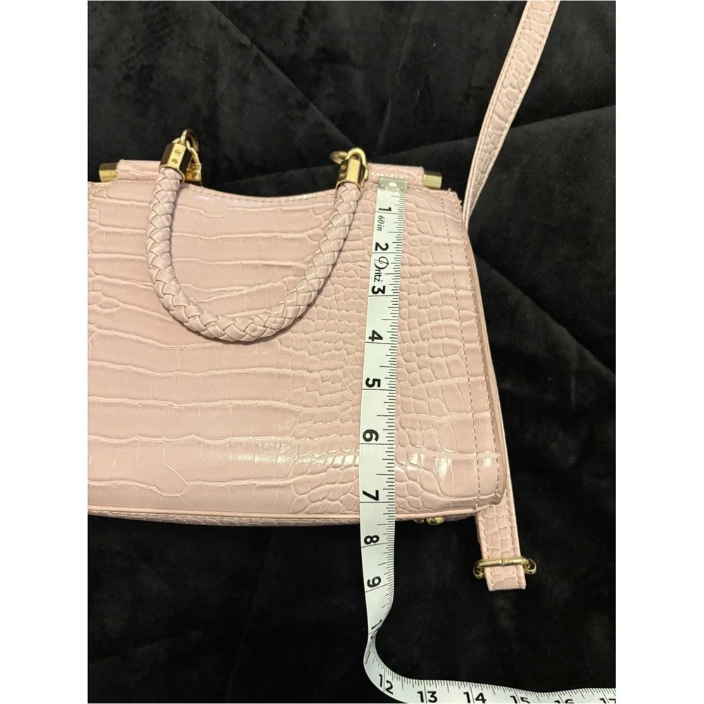 CLEARANCE-Pre-loved‎ bebe Pale Purple Croc-Embossed Top-Handle Satchel/Crossbody